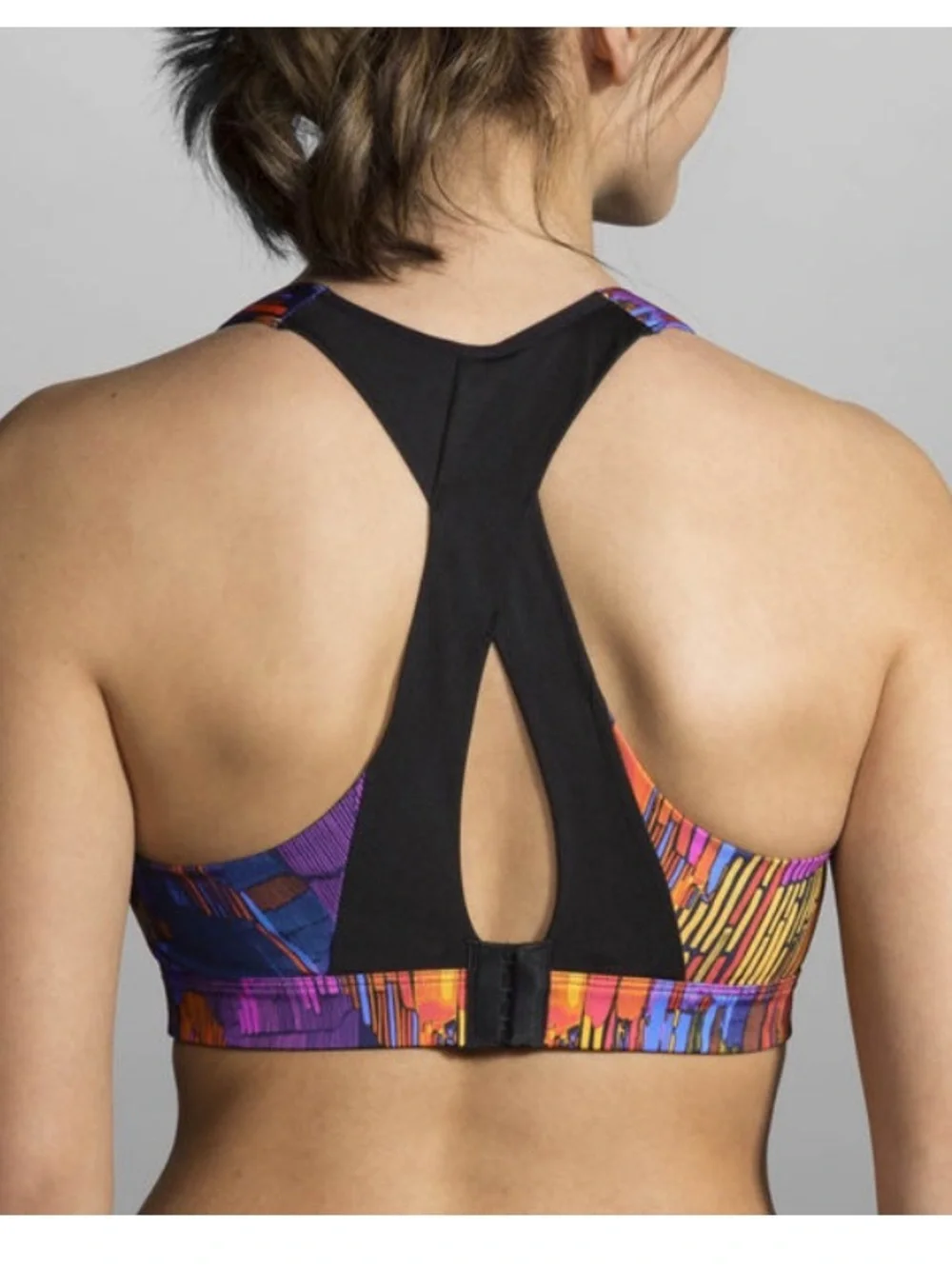 BROOKS Moving Comfort Juno Sports Bra 36C Running Athletic Colorful Workout